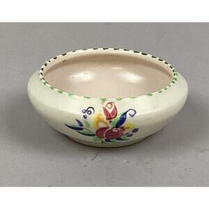 Poole Pottery - Traditional Hand Painted Flower Decorated Dipping Bowl - 2.5”